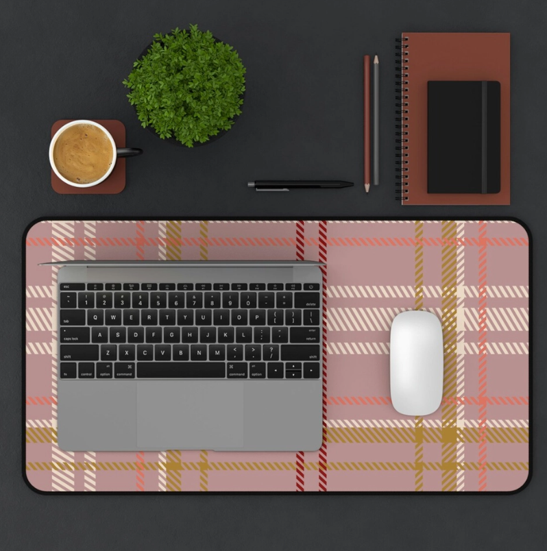 Urban Chic Living: Cute Pink Plaid Desk Pad